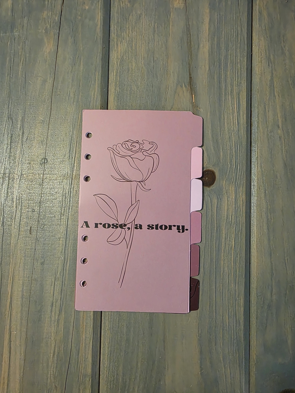 A6 Tabbed Pink Rose-Print Planner Divider Set